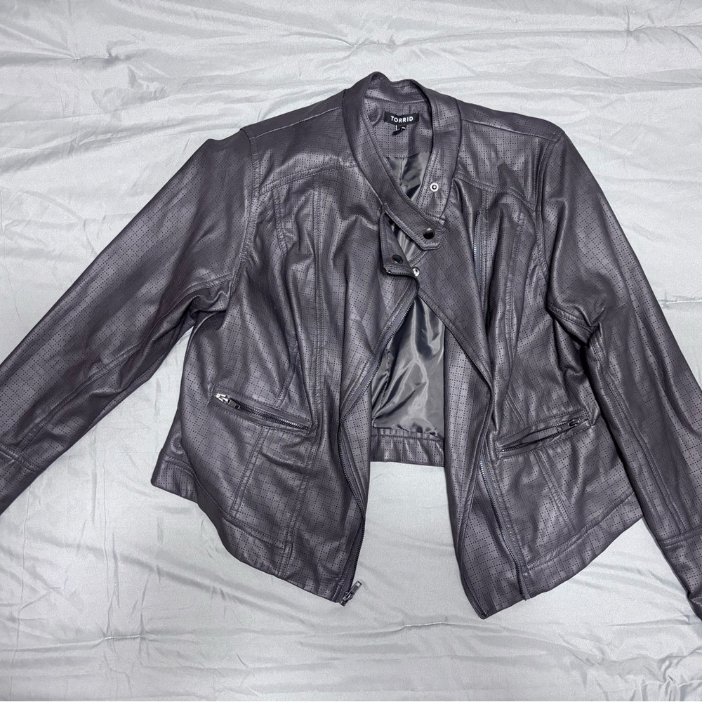 TORRID Women's Charcoal Leather Jacket